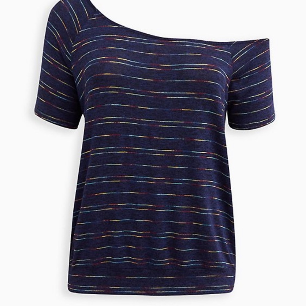Torrid One Shoulder Striped Tee
